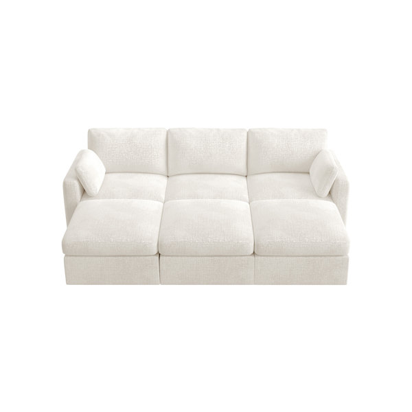Latitude Run® Modular Sleeper Sectional Chenille Storage Couch Wayfair